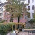 Pergola, Sitzschnecke und Hochbeet 