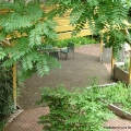 Blick auf die Pergola von oben